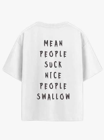 NICE PEOPLE SWALLOW WHITE OVERSIZE TEE
