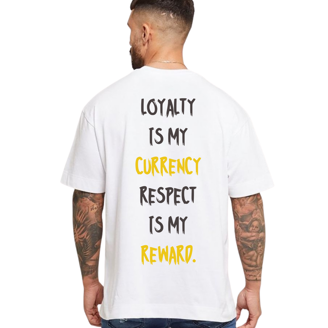 LOYALTY IS MY CURRENCY WHITE OVERSIZE TEE
