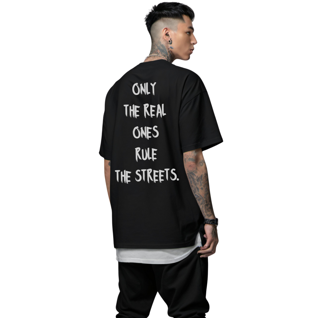 ONLY THE REAL ONES BLACK OVERSIZE TEE