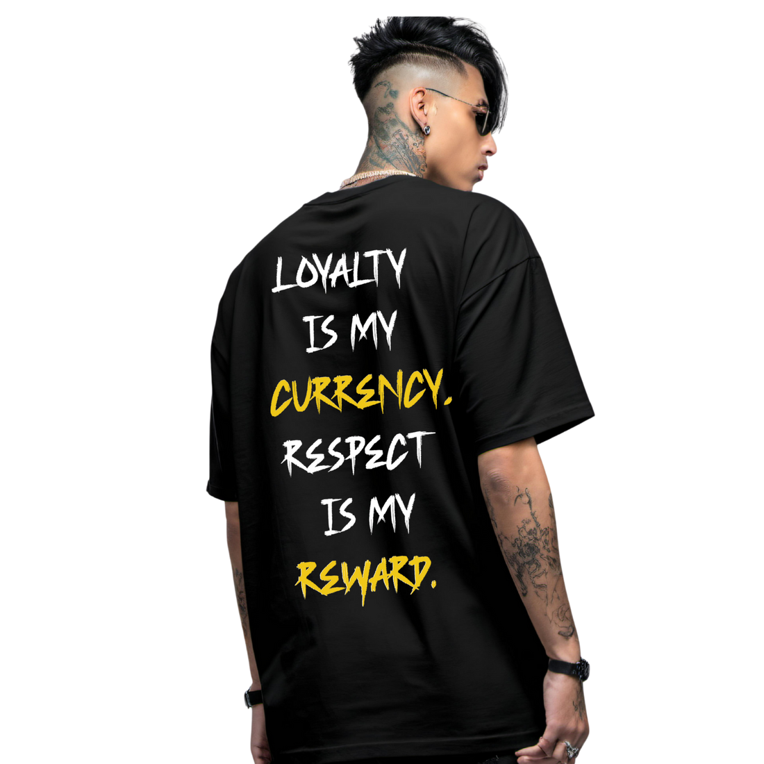 LOYALTY IS MY CURRENCY BLACK OVERSIZE TEE